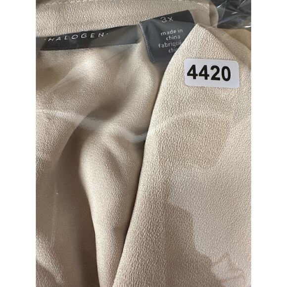 Halogen Jumpsuit Sleeveless Surplice V-Neck Tapered Leg Oxford Tan NWT 3X - Picture 10 of 10